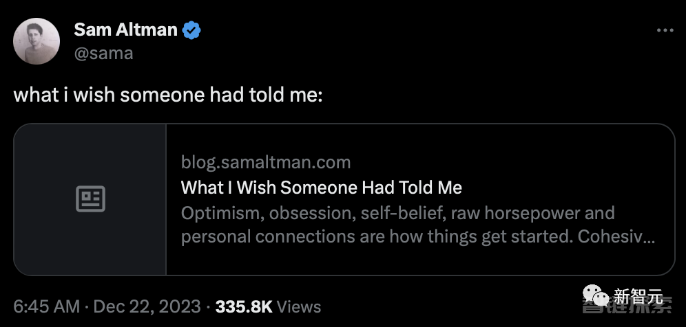 Sam Altman抛出2023年终总结，17大箴言引全网共振！